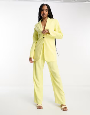 ASOS DESIGN Tall mix & match linen suit in lemon | ASOS (Global)