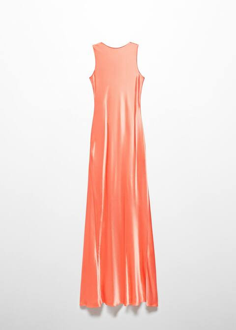 Open-back satin-effect dress -  Women | Mango USA | MANGO (US)