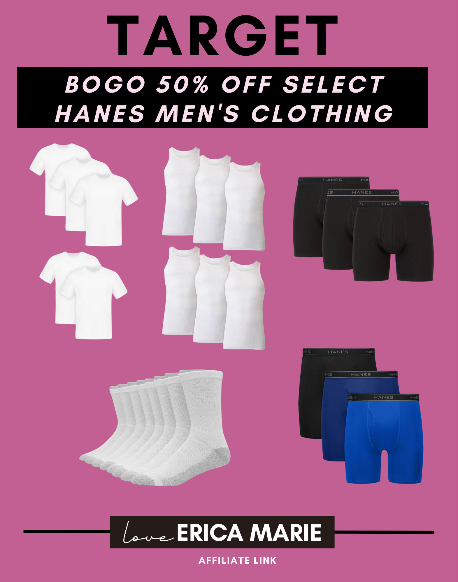 Target is having a Buy 1, Get 1 50% off sale on select Hanes men's clothing! This includes shirts, tanks, socks, and boxers. It is such a practical and useful Father's Day gift for any dad!


Buy 1 get 1 men's clothing, Men's clothing on sale, Men's shirts and tanks on sale, Men's socks and boxers on sale 

 #LTKSaleAlert #LTKMens