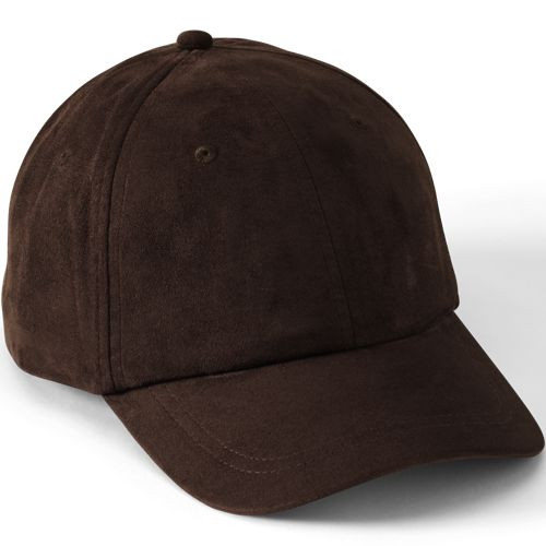 Faux Suede Baseball Cap - Lands' End - Brown - S-M | Lands' End (US)