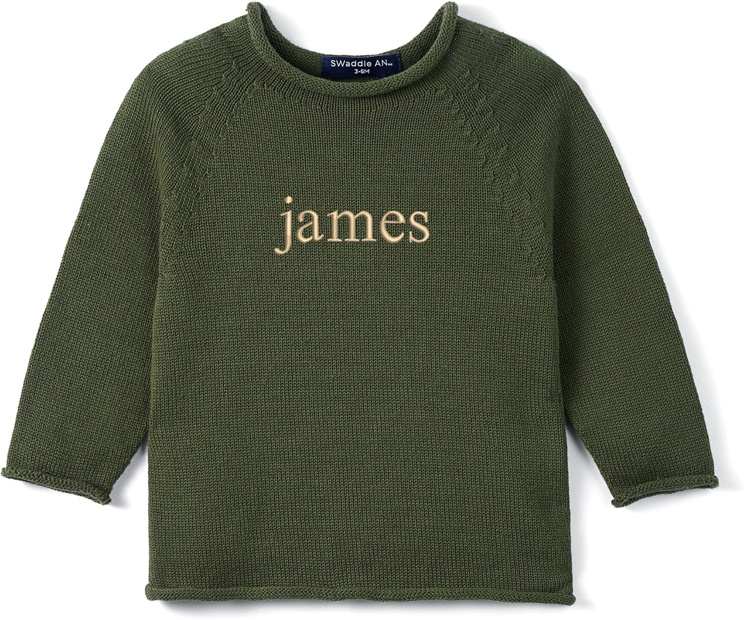 Personalized Knit Rollneck Baby Sweater, Breathable Cotton Classic Rollneck, Warm Cozy for Infants & Toddlers Gift | Amazon (US)