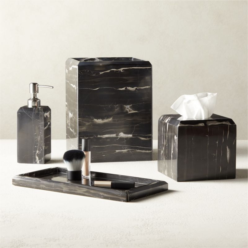 Vivienne Silver Dragon Marble Bath Accessories | CB2 | CB2