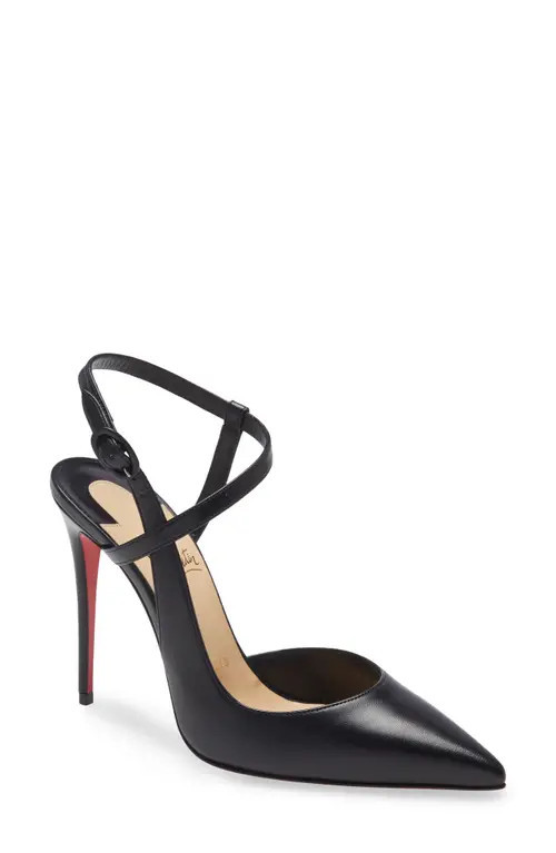 Christian Louboutin Jenlove Ankle Strap Pointed Toe Pump in Black at Nordstrom, Size 11.5Us | Nordstrom