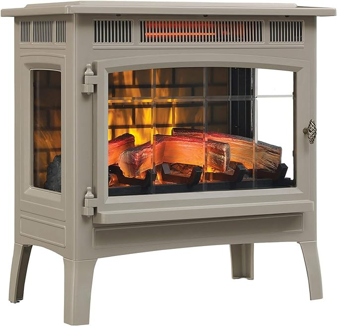 Duraflame Electric Infrared Quartz Fireplace Stove with 3D Flame Effect, French Gray | Amazon (US)