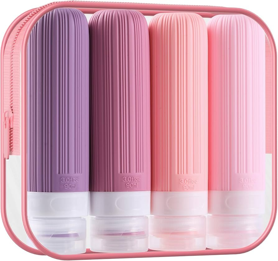 Travel Bottles for Toiletries, TSA Approved 3oz Leak Proof Travel size Bottles, BPA Free Silicone... | Amazon (US)