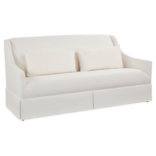 Dawes Skirted Sofa, Ivory Crypton | One Kings Lane