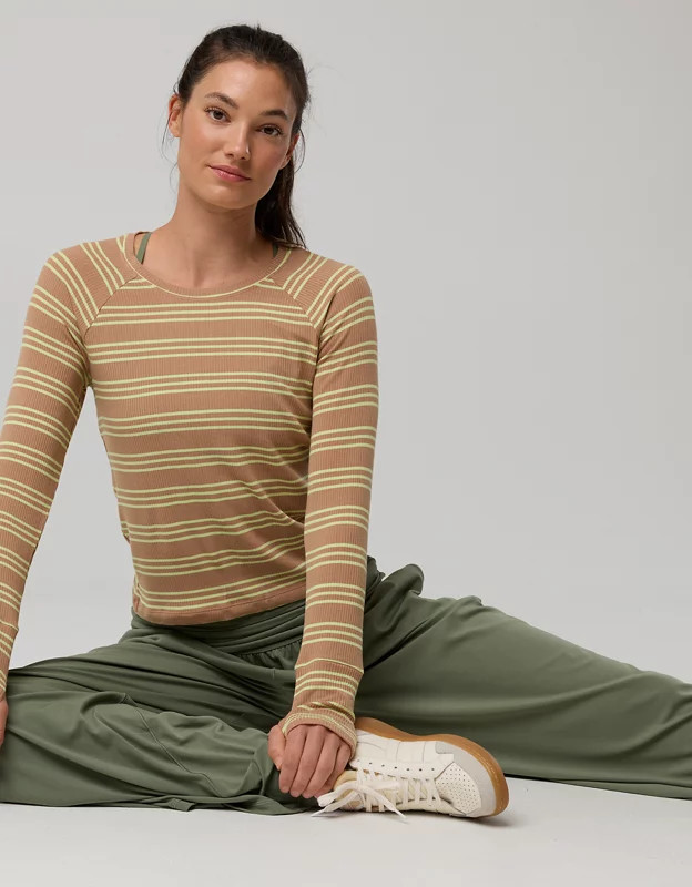 OFFLINE By Aerie Thumbs Up Fitted Ribbed T-Shirt | Aerie