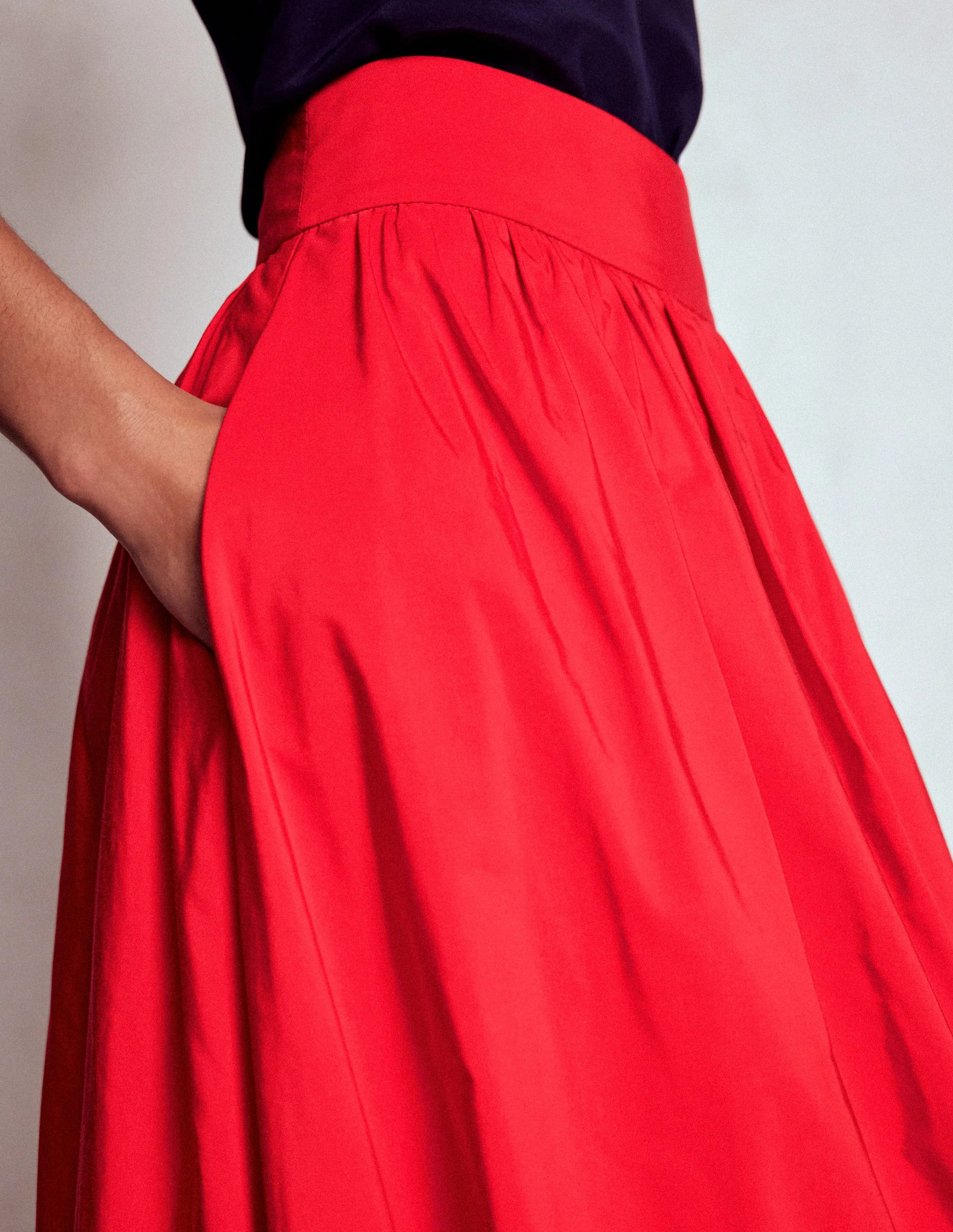 Bubble Hem Midi Skirt-Poppy Red | Boden UK