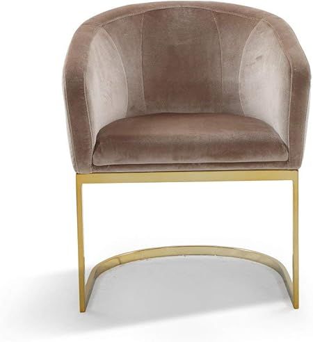 Iconic Home FAC9098-AN Siena Accent Club Chair Shell Design Velvet Upholstered Half-Moon Gold Pla... | Amazon (US)