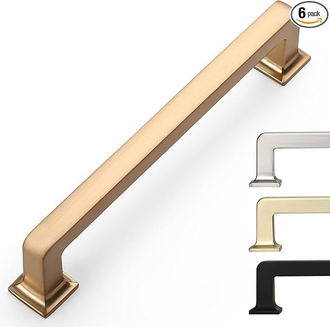 6 Pack 5 Inch Cabinet Handles - Champagne Bronze Cabinet Pulls for Kitchen & Dresser Drawers | Amazon (US)