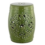 Safavieh Flora Glazed Ceramic Decorative Garden Stool, Spring Green | Amazon (US)