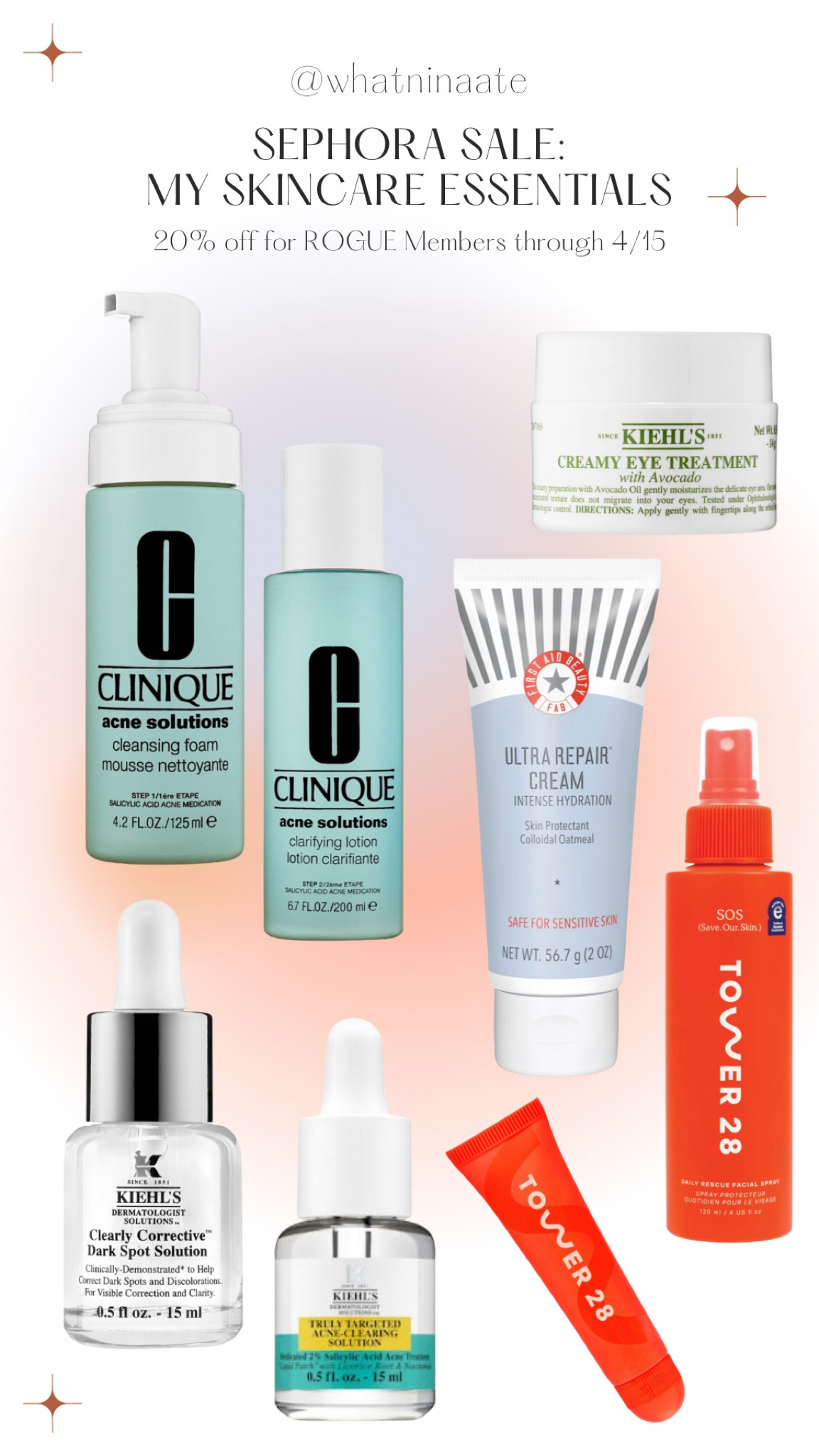 Sephora favorites: skincare essentials 


.
.
Tower 28. Clinique. Skincare. Eye cream. Kiehls. Lip balm. Lip treatment. First aid beauty  

#LTKbeauty #LTKsalealert #LTKxSephora