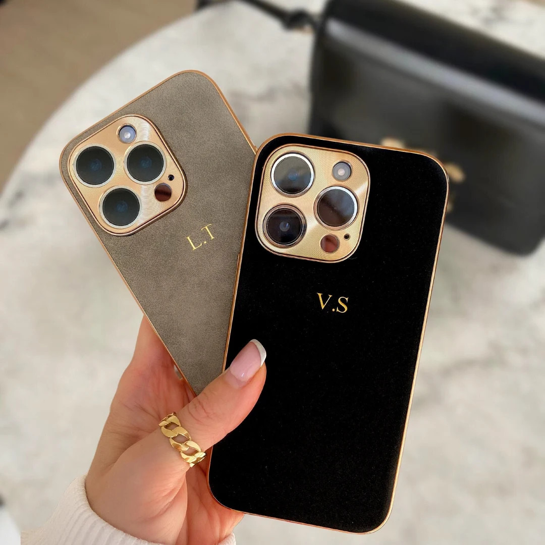 Cute Soft Leather Phone Case for iPhone 16 Pro 15 14 13 12, Personalized Phone Cases With Initial... | Etsy (US)