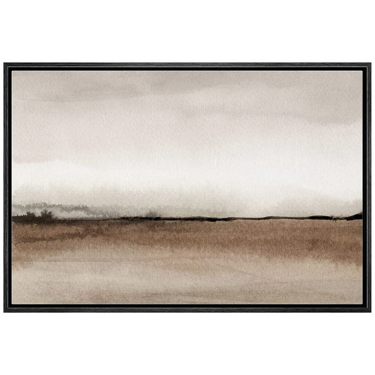 wall26 Framed Canvas Print Wall Art Minimal Brown Pastel Valley Landscape Nature Wilderness Illus... | Walmart (US)
