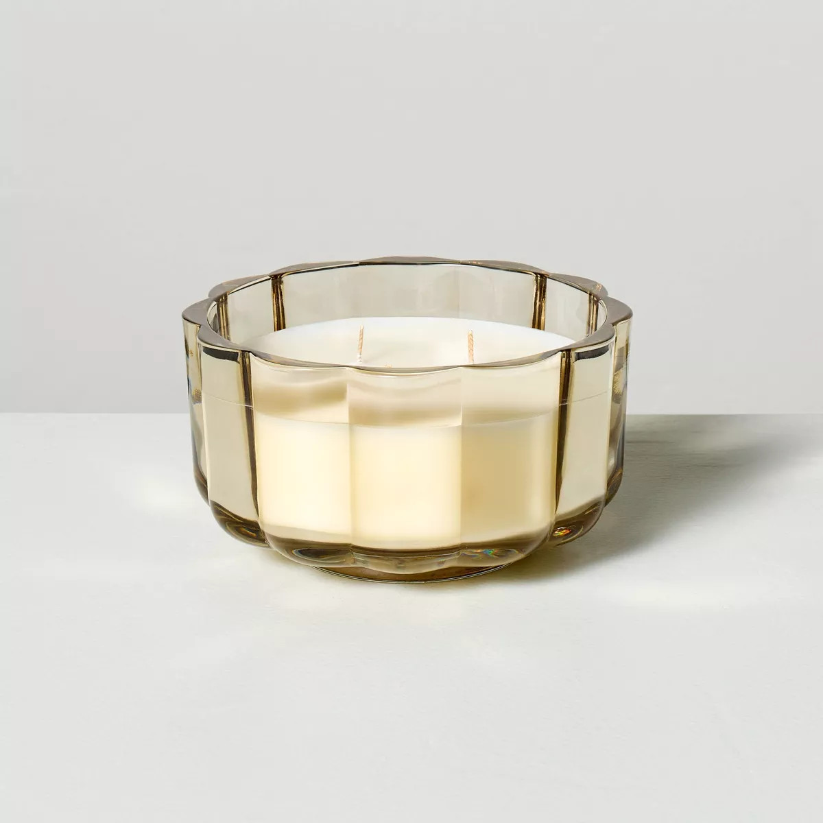 Scalloped Glass Mulled Spice Christmas Jar Candle Tan - Hearth & Hand™ with Magnolia | Target