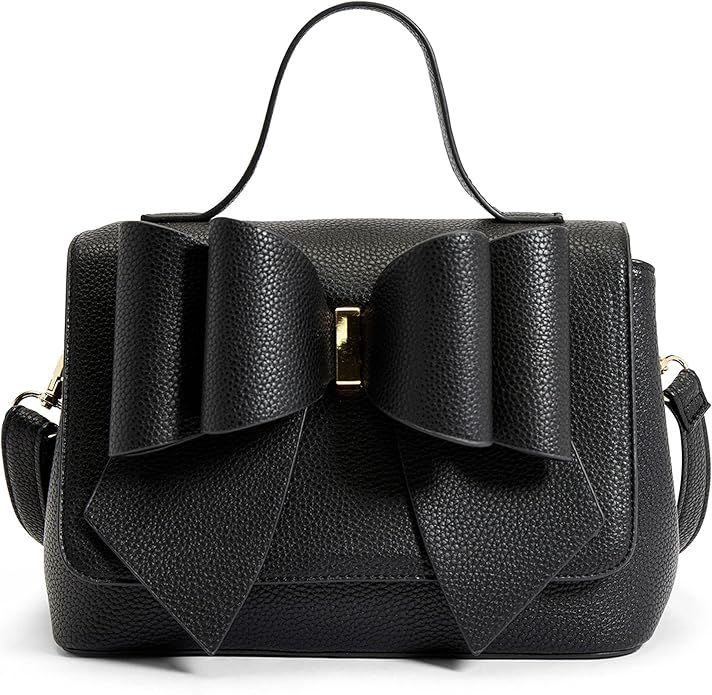 LIKE DREAMS Women's Vegan Leather Bowtie Top Handle Fashion Satchel Handbag | Amazon (US)