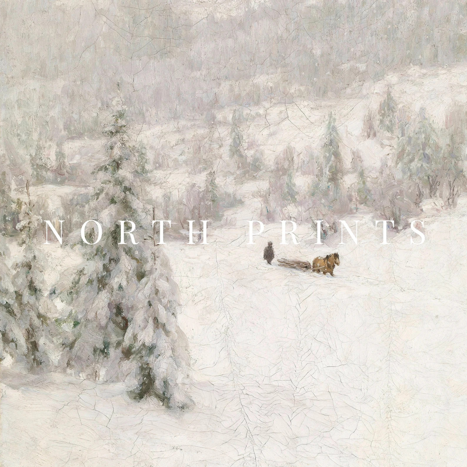 Snowy Winter Landscape Print  Vintage Christmas Nordic - Etsy Canada | Etsy (CAD)