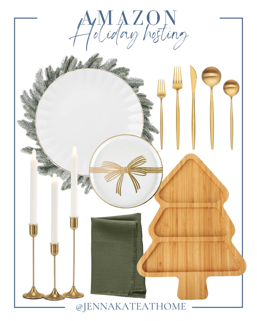 Amazon holiday tablescape includes dinner plate, charger, salad plate, gold flatware, Christmas tree charcuterie board, cloth napkins, and gold candlestick holders.

Holiday decor, Christmas decor, Christmas tablescape

#LTKSeasonal #LTKHoliday #LTKFindsUnder50