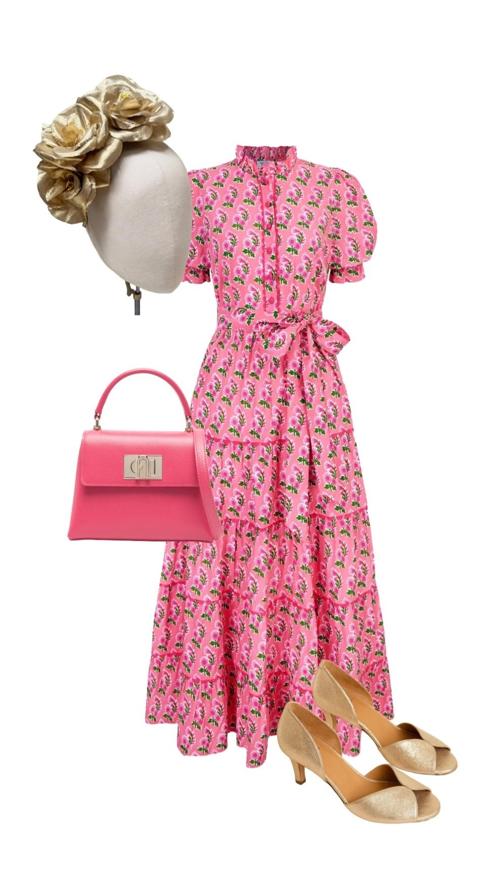 The epitome of spring / summer - this dress will be perfect for day wear or an event outfit - from Chelsea Flower Show, racedays or a wedding guest look 🌸💫💖💫

Pink Screen-Printed Tie Belt Short Sleeve Maxi Dress - new summer collection arrival at Pink City Prints 

1927 Mini Top Handle Bag - Furla at Farfetch 

Gold Sandals - Bobbies 

Gold Rose Fascinator / Headpiece / Headband - Evie Rose Made at Etsy

#LTKwedding #LTKspring #LTKuk #LTKeurope #LTKdresses #LTKsummer