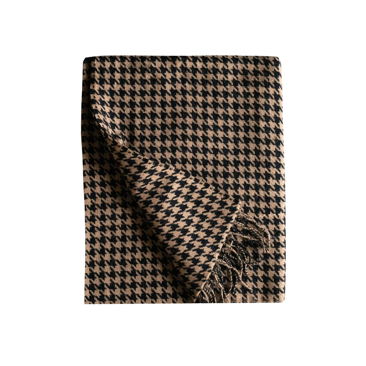 Camel Houndstooth Throw | Tuesday Made