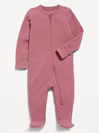 2-Way-Zip Sleep & Play Ribbed Footed One-Piece for Baby | Old Navy (US)