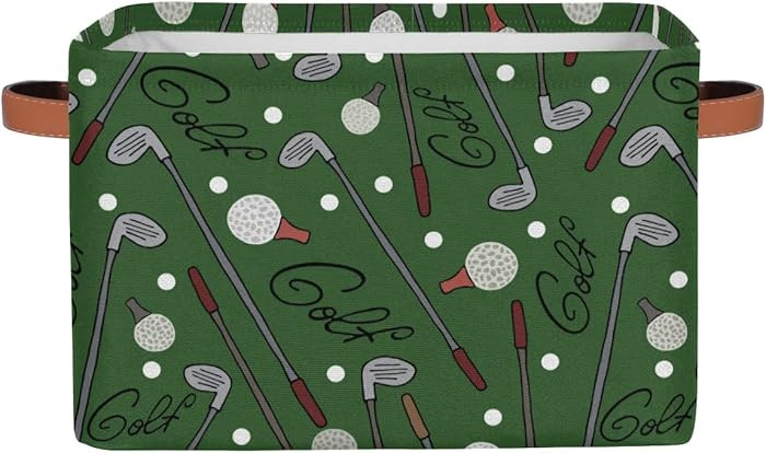 Sports Golf Rectangle Storage Basket Golf Ball Foldable Storage Bin Cubes with Handles Large Orga... | Amazon (US)