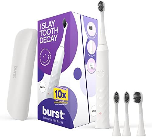 Burst Electric Toothbrush Essentials Set – Oral Care Bundle with Sonic Toothbrush (White Color)... | Amazon (US)