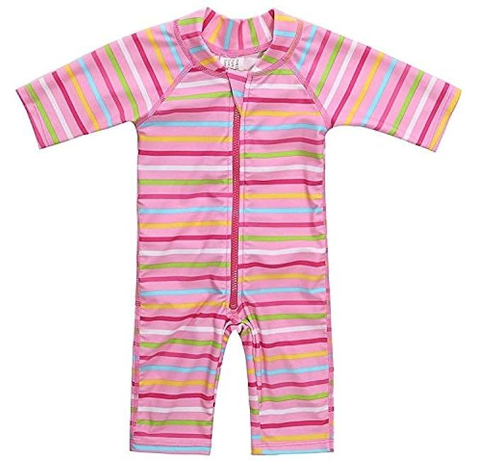 ATTRACO Baby Boys Girls' Short Sleeve Rash Guard Swimsuit Sunsuit 1 Piece UPF 50 | Amazon (US)