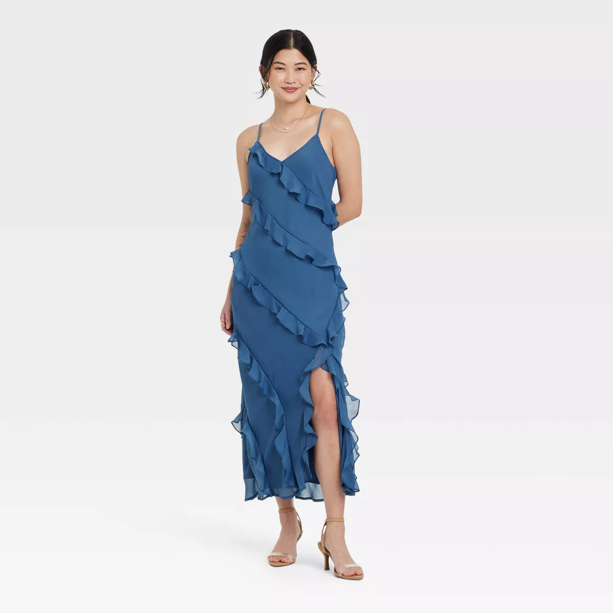 Women's Ruffle Maxi Slip Dress - A New Day™ | Target