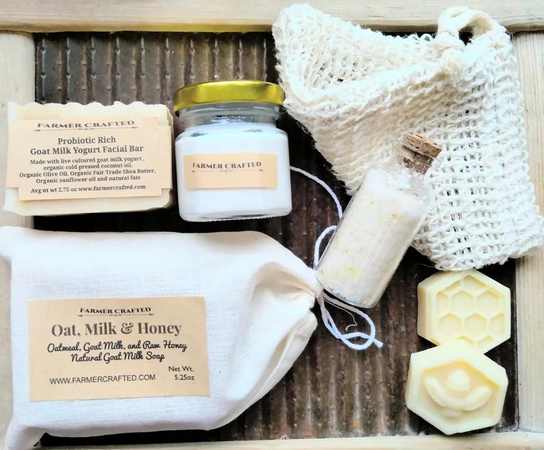 Probiotic Rich Skincare Collection 7 item Bath Spa Set for self care or unique gift set. Handmade... | Etsy (US)