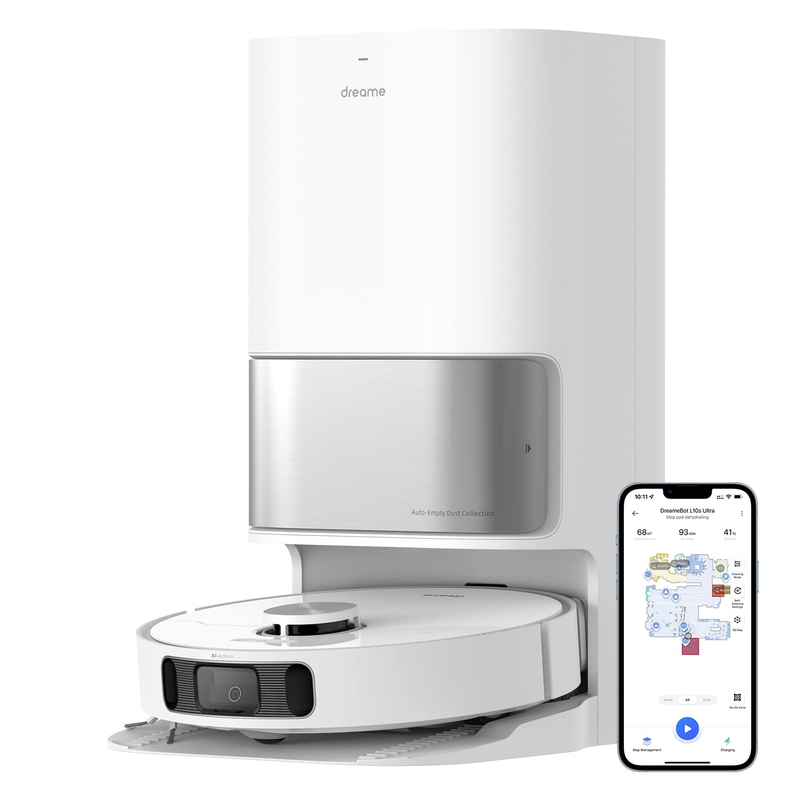 dreame L10s Ultra Robot Vacuum and Mop Combo, Auto Mop Cleaning and Drying, Self-Refilling and Se... | Amazon (US)