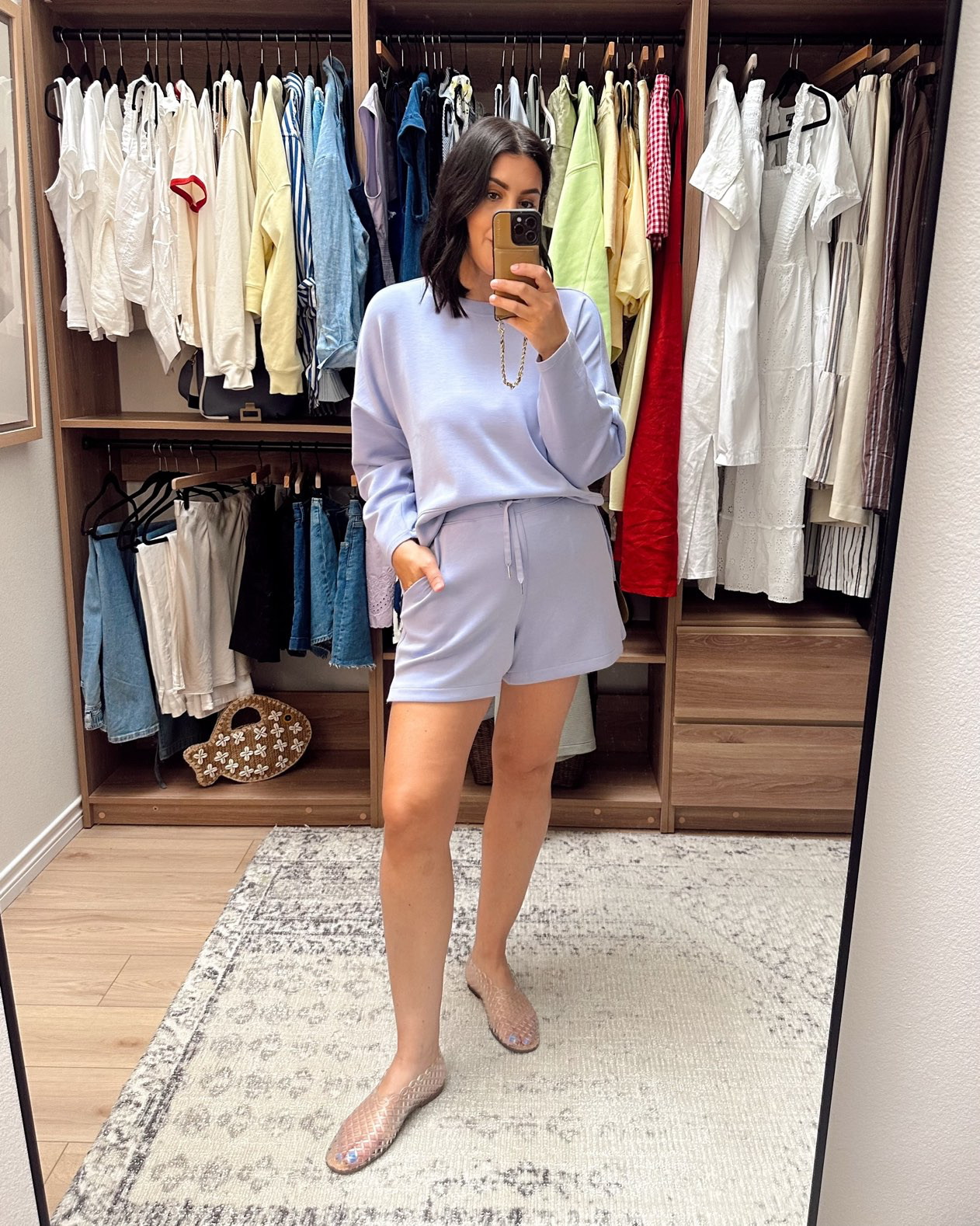 One of my favorite sets! I am in the large of each and I love the fit on both, it's loose and generous but I prefer this size for size 8/10. 

 