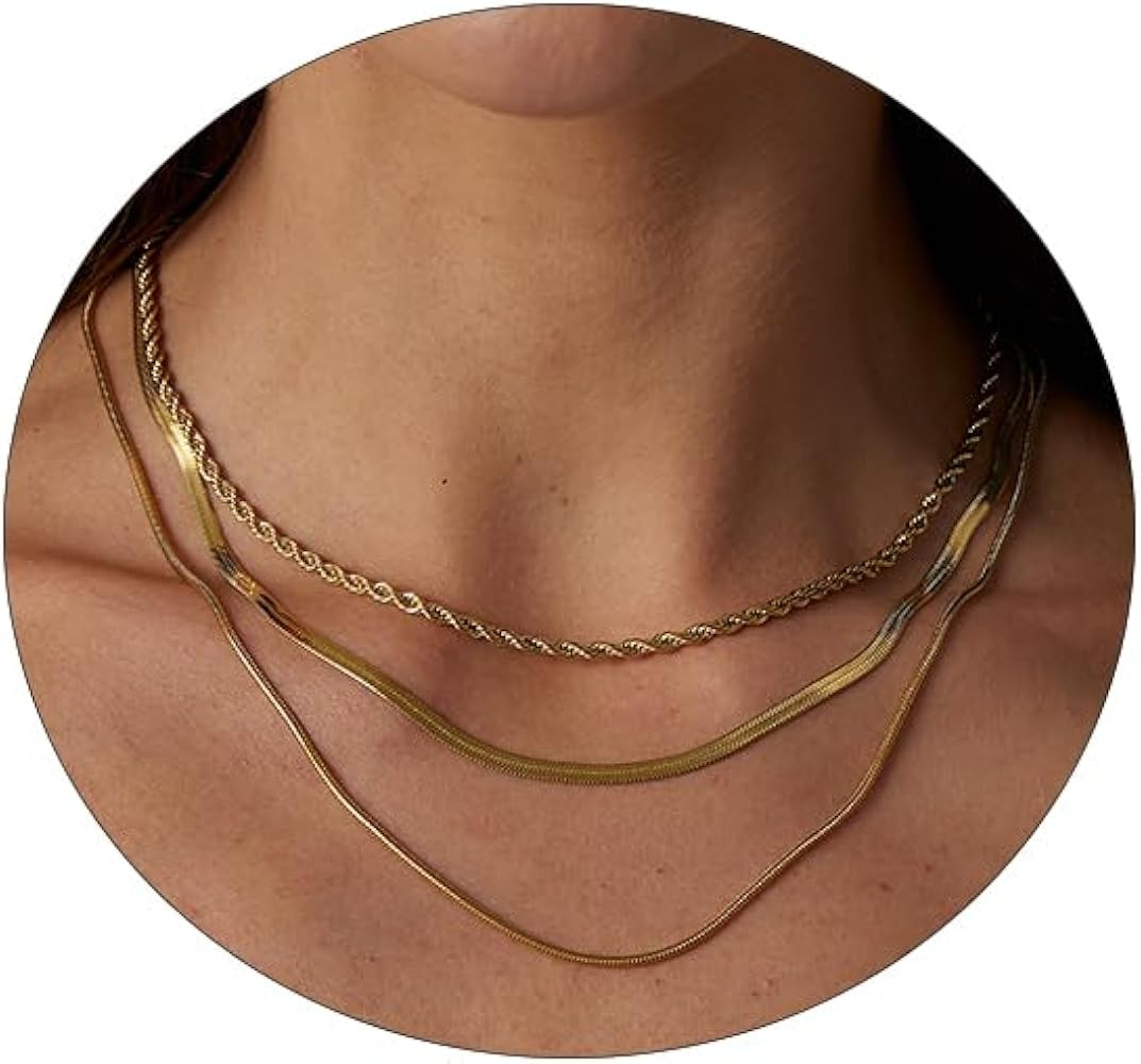 Amicon Dainty Layered Paperclip Necklace for Women | Amazon (US)