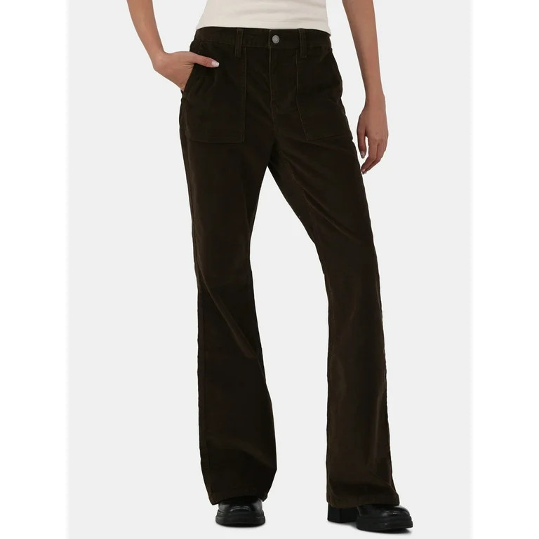 No Boundaries Mid Rise Porkchop Flare Pants, Sizes 00-18, Women's | Walmart (US)