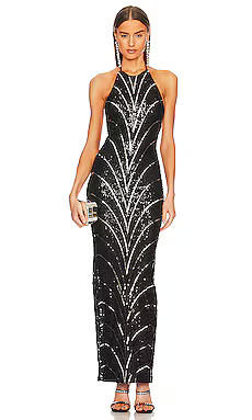 Michael Costello x REVOLVE Coreen Gown in Black & Silver from Revolve.com | Revolve Clothing (Global)