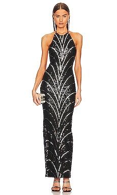 Michael Costello x REVOLVE Coreen Gown in Black & Silver from Revolve.com | Revolve Clothing (Global)