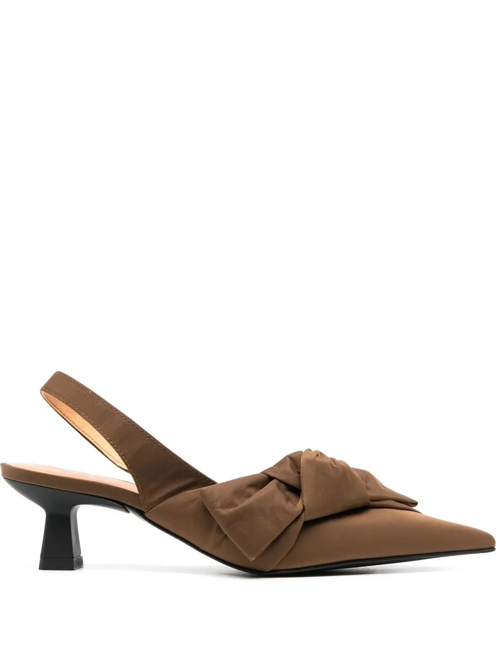 GANNI bow-detail Slingback Pumps - Farfetch | Farfetch Global