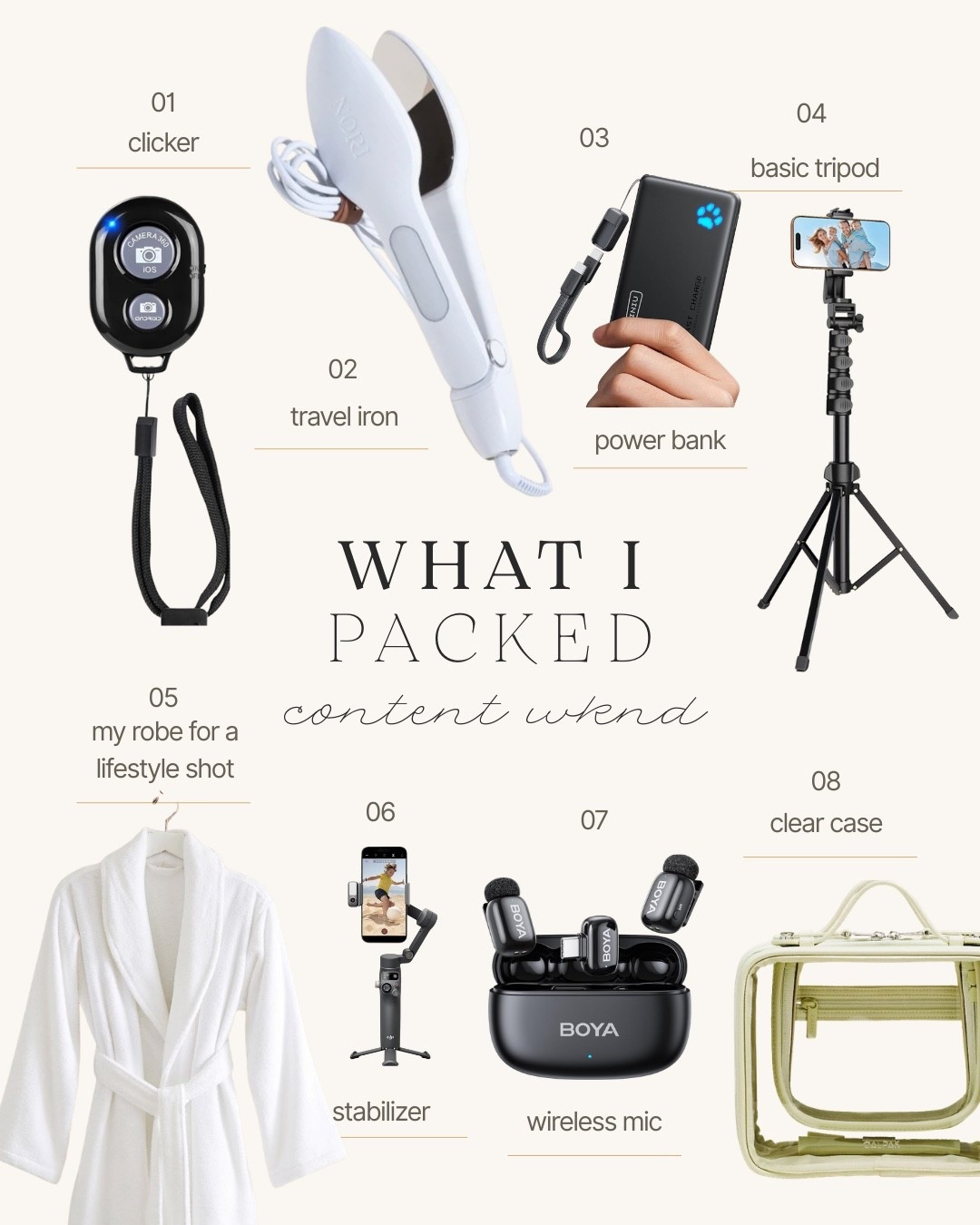 What I’m taking for a weekend as a content creator 

#LTKSaleAlert #LTKdayinmylife #LTKSpringSale