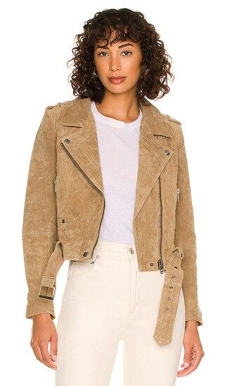 Suede Moto Jacket in Rosemary | Revolve Clothing (Global)