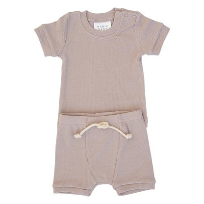 Ribbed Two Piece Short Set, Lavender | SpearmintLOVE