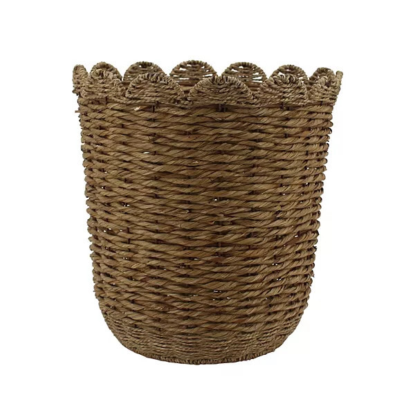 Sonoma Goods For Life® Tall Scalloped Woven Basket Table Decor | Kohl's