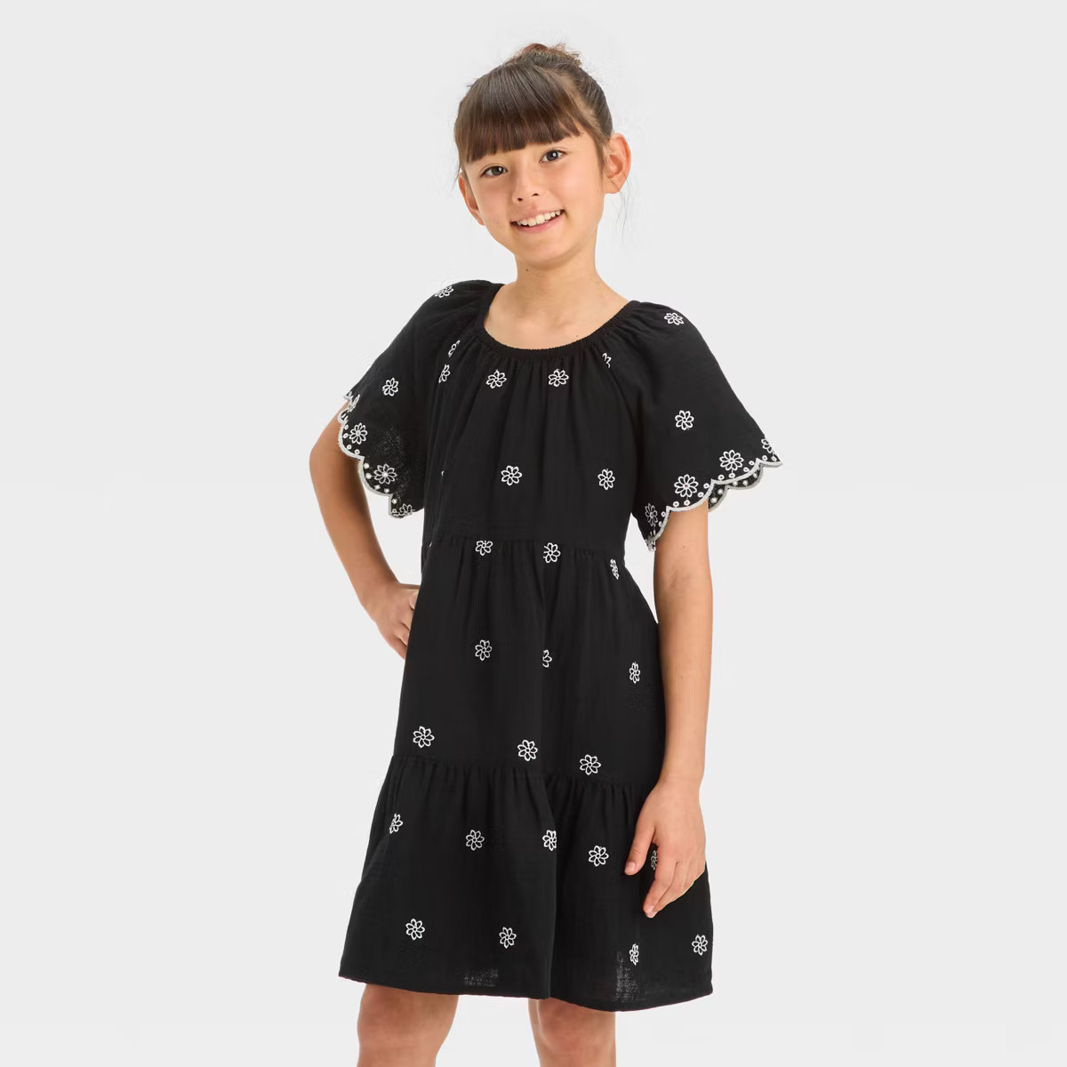 Girls' Short Sleeve Eyelet Gauze Dress - Cat & Jack™ | Target
