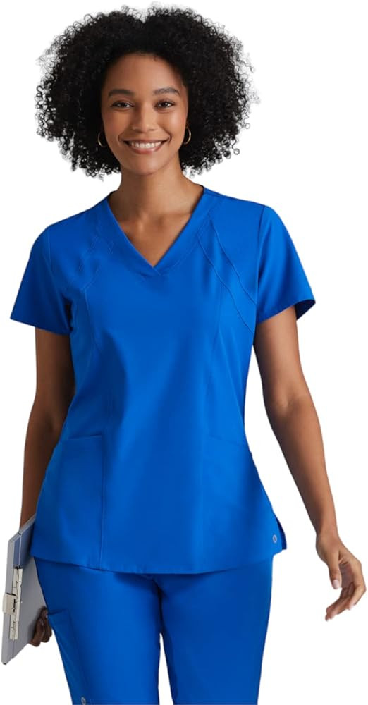 BARCO ONE – Women’s Racer Top, V-Neck Medical Scrub Top w/ 4 Pockets and 360 Spandex Stretch ... | Amazon (US)