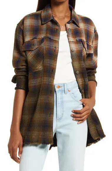 Free People Anneli Plaid Shirt Jacket | Nordstrom