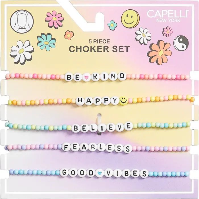 Capelli New York Kids' Assorted 5-Pack Bead Choker Necklaces | Nordstrom | Nordstrom