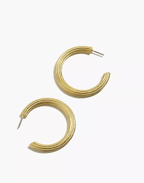 Ribbed Large Hoop Earrings | Madewell