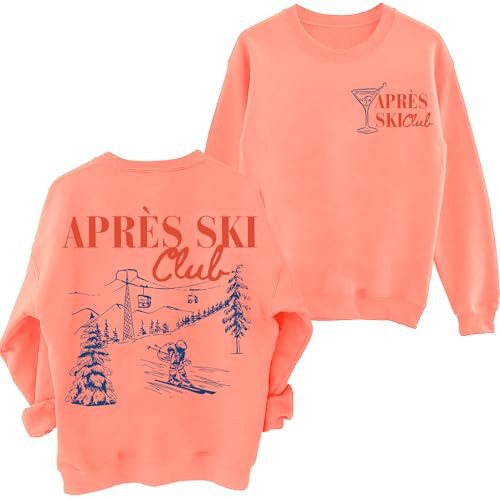 A AHHYESS Apres Ski Women, Apres Ski Apparel, Apres Ski Club Sweater, Apres Ski Sweater, Apres Ski Sweatshirt Orange | Amazon (US)