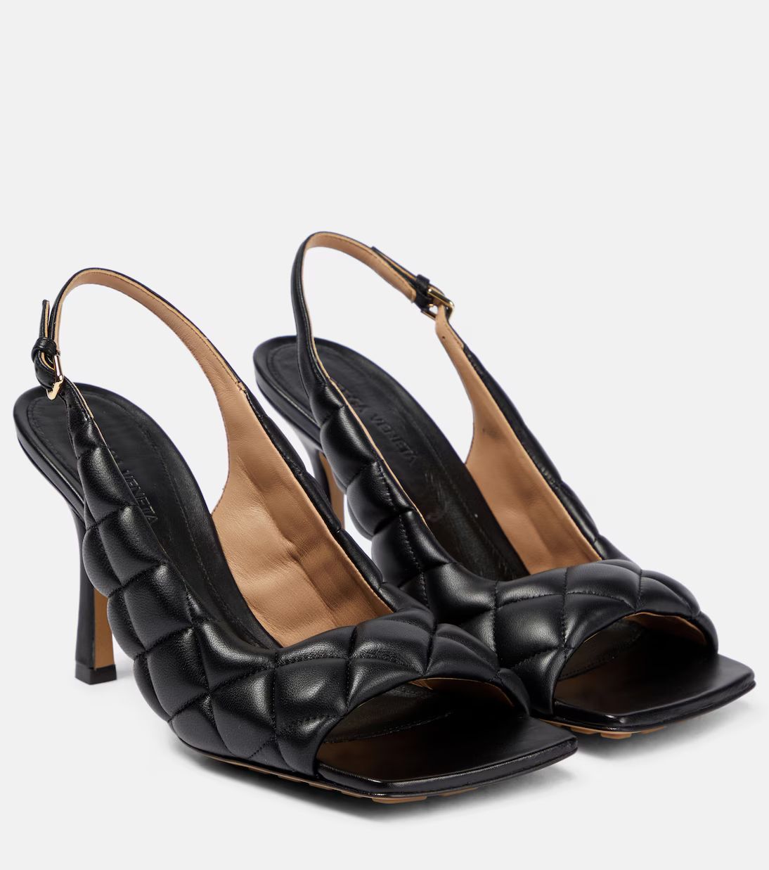 Padded leather slingback sandals | Mytheresa (US/CA)