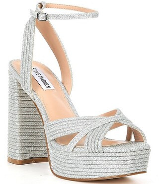 Steve Madden Laurel Glitter Fabric Platform Dress Sandals | Dillard's | Dillard's