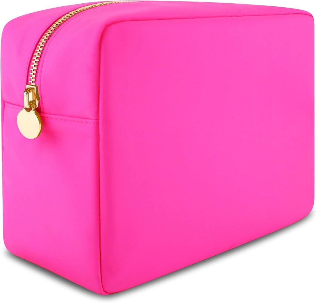 DANCOUR Nylon Makeup Bags for Women Large Preppy Travel Toiletry Pouch Cosmetic Bag Makeup Organi... | Amazon (US)